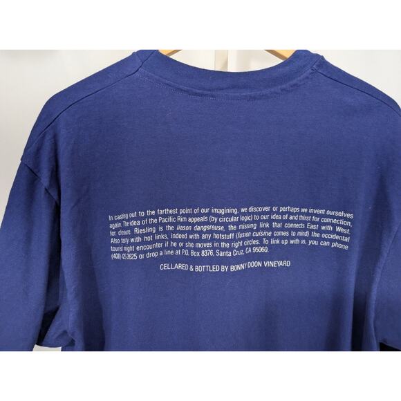 Vintage 90s Shirt Pacific Rim Bonny Door Vineyard 1992 Wine Single Stitch - Picture 5 of 7